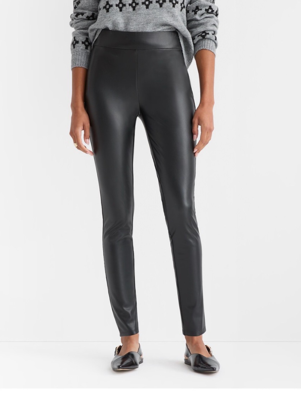 LOFT Black Faux Leather Leggings